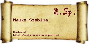 Mauks Szabina névjegykártya